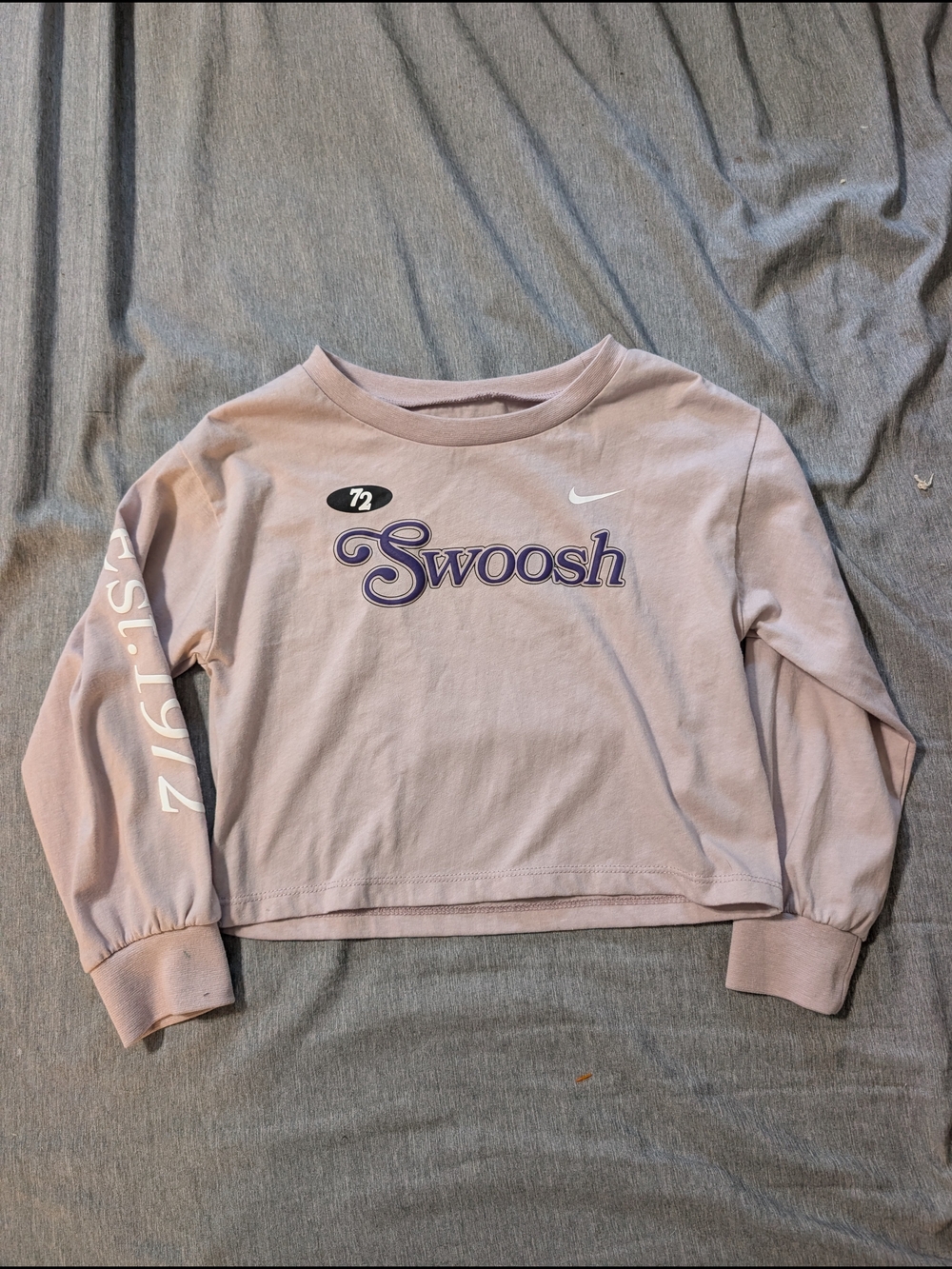 Nike Swoosh Lavender Crop Long Sleeve